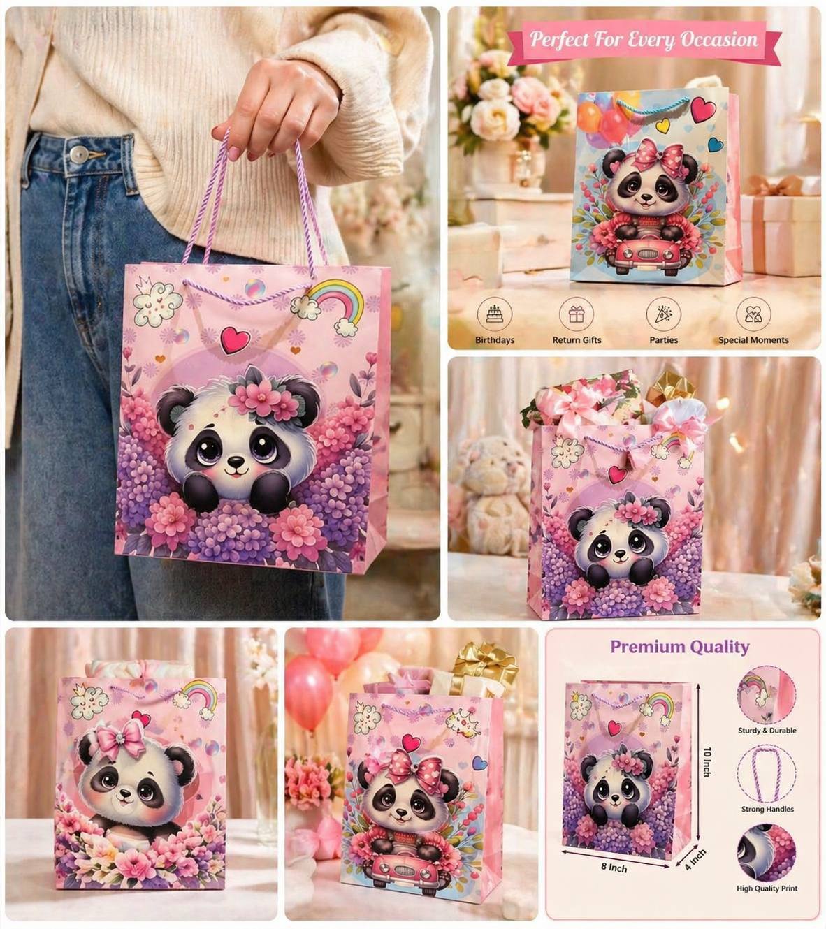 AA168 3D Panda Gift Paper Bag (Imported)