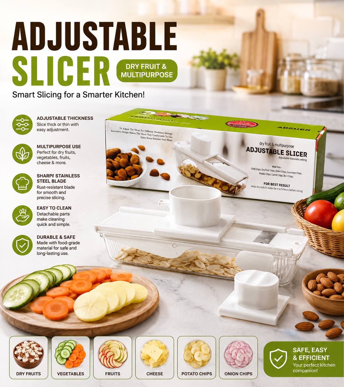 Adjustable Dry Fruits Slicer