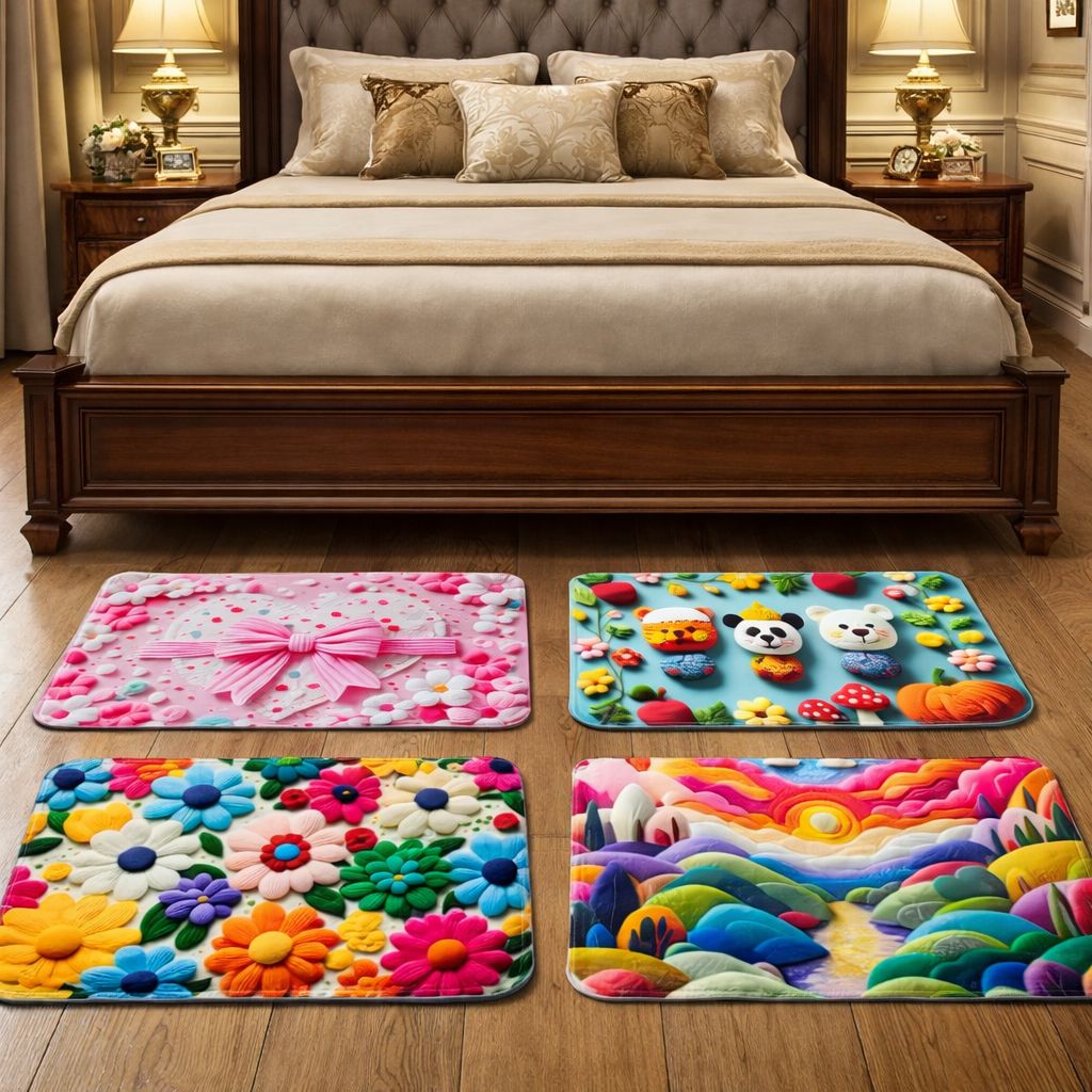 3143 Flower Printed 5D Door Mat (Imported)