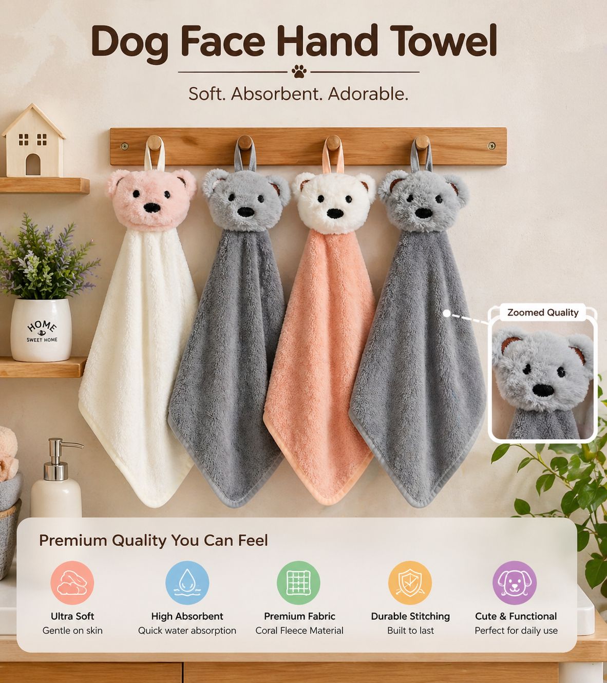 Bear Face Hand Towel (Imported)