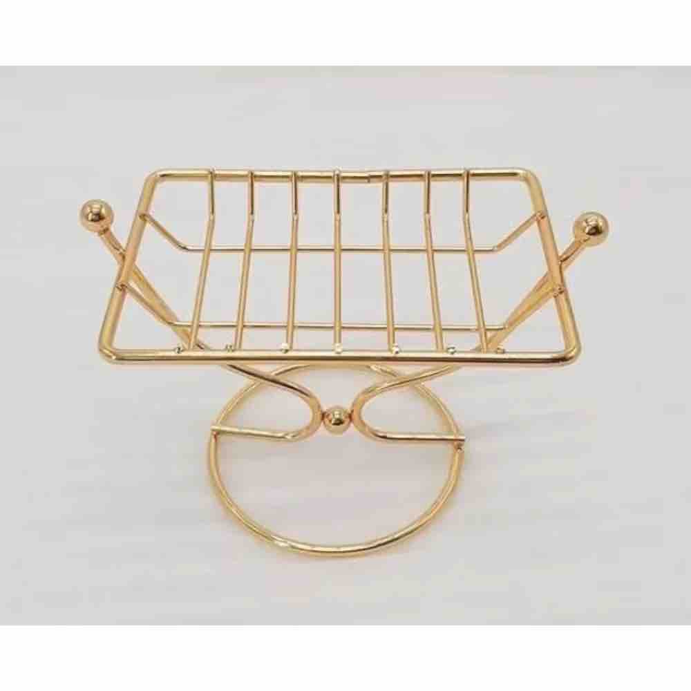 GOLDEN WIRE SOAP STAND (RECTANGULAR)
