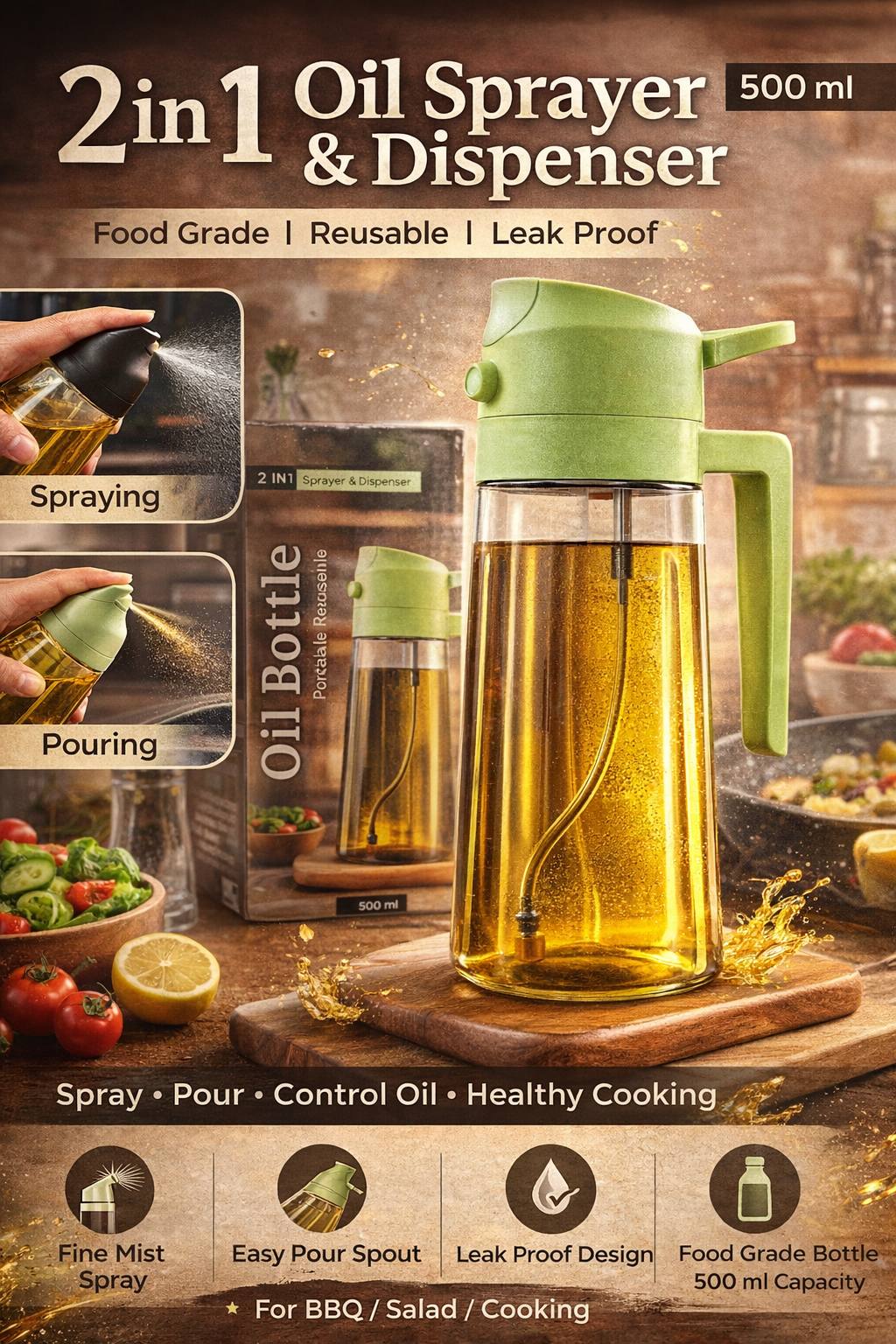 2in1 Oil Sprayer & Dispenser