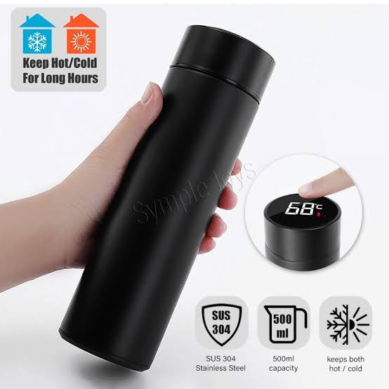Black Temperature Flask Bottle