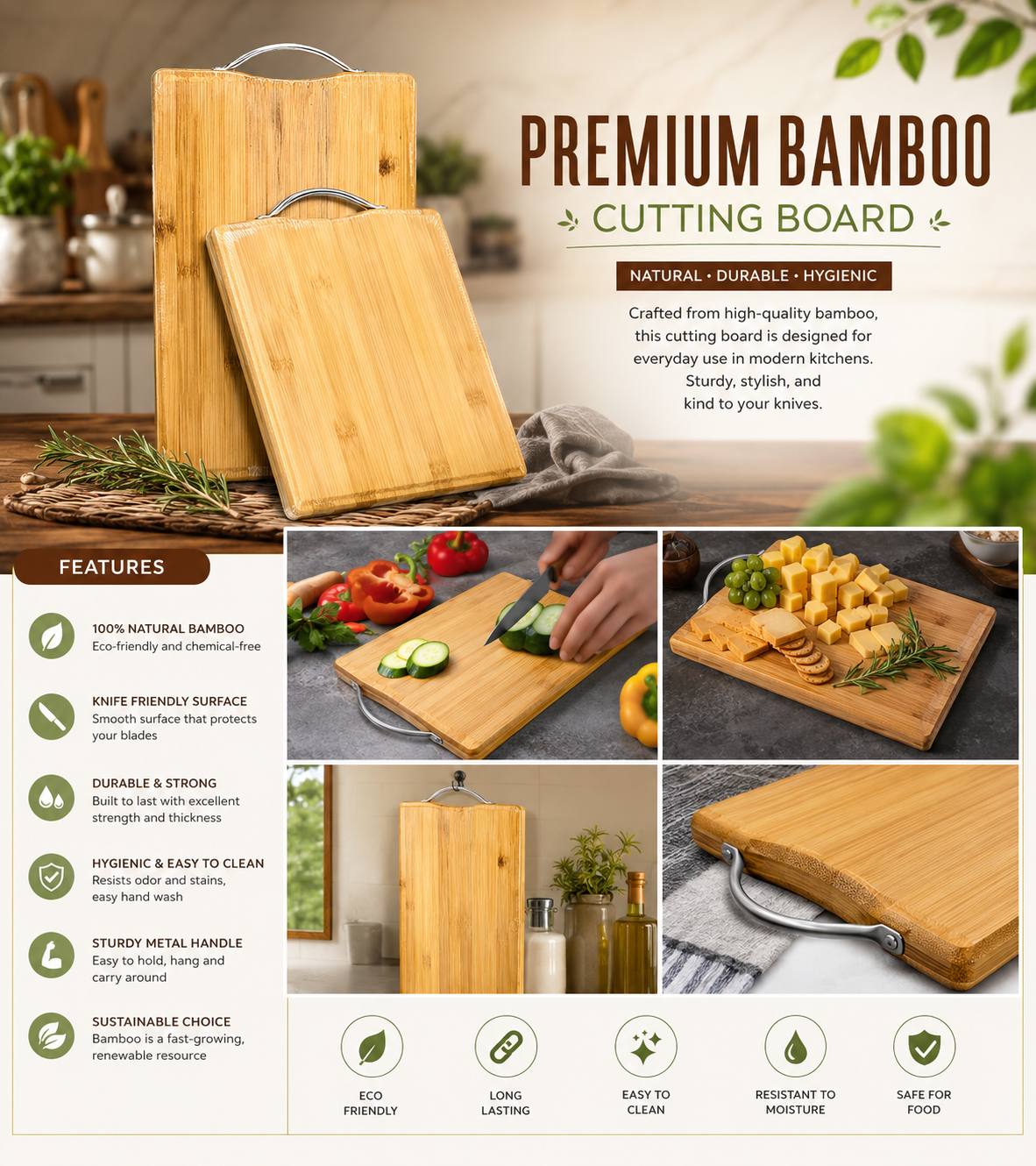 Premium Wooden Chopping Board (24*34cm)