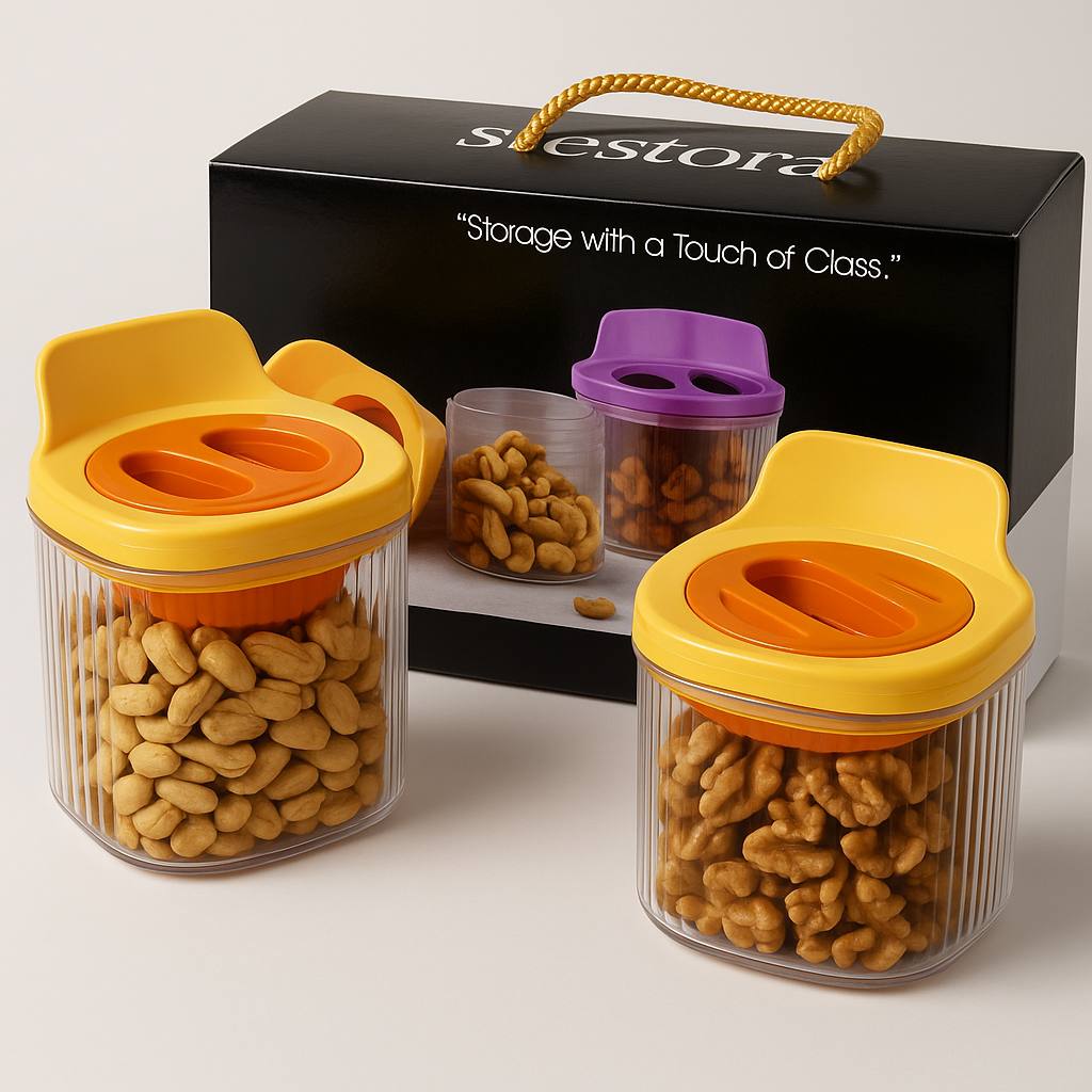 2 Pcs 600ml Nestora Airtight Container