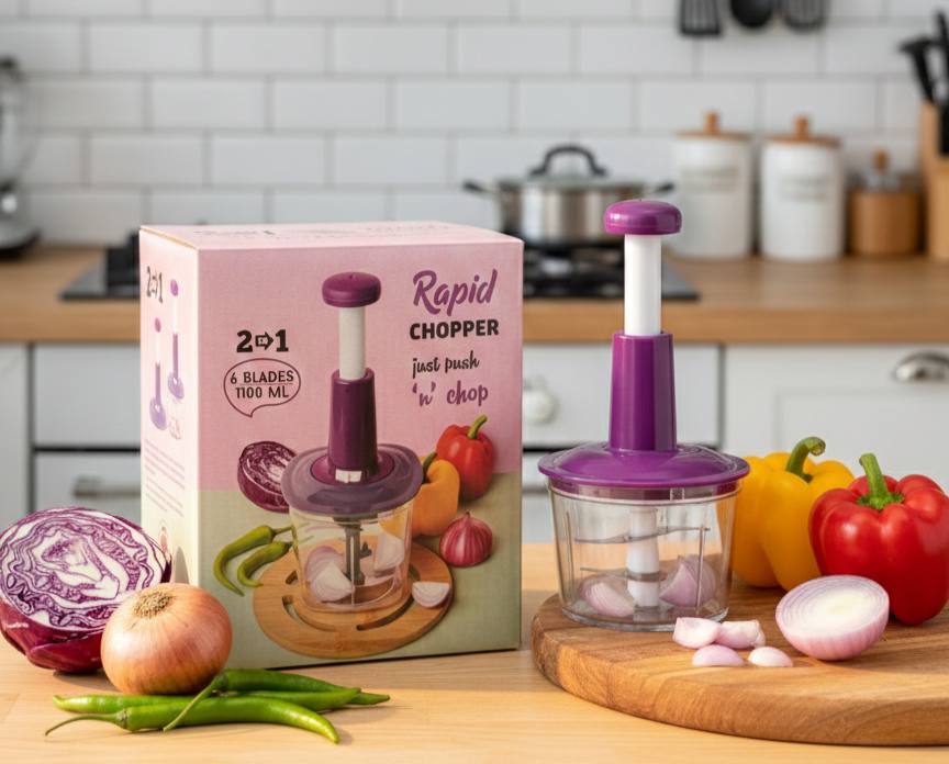 2in1 Hand Press Chopper 1100ml