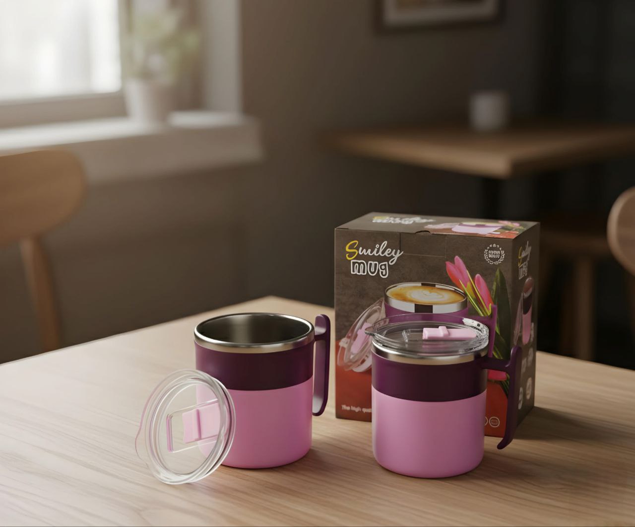 Smiley Steel Coffee Mug