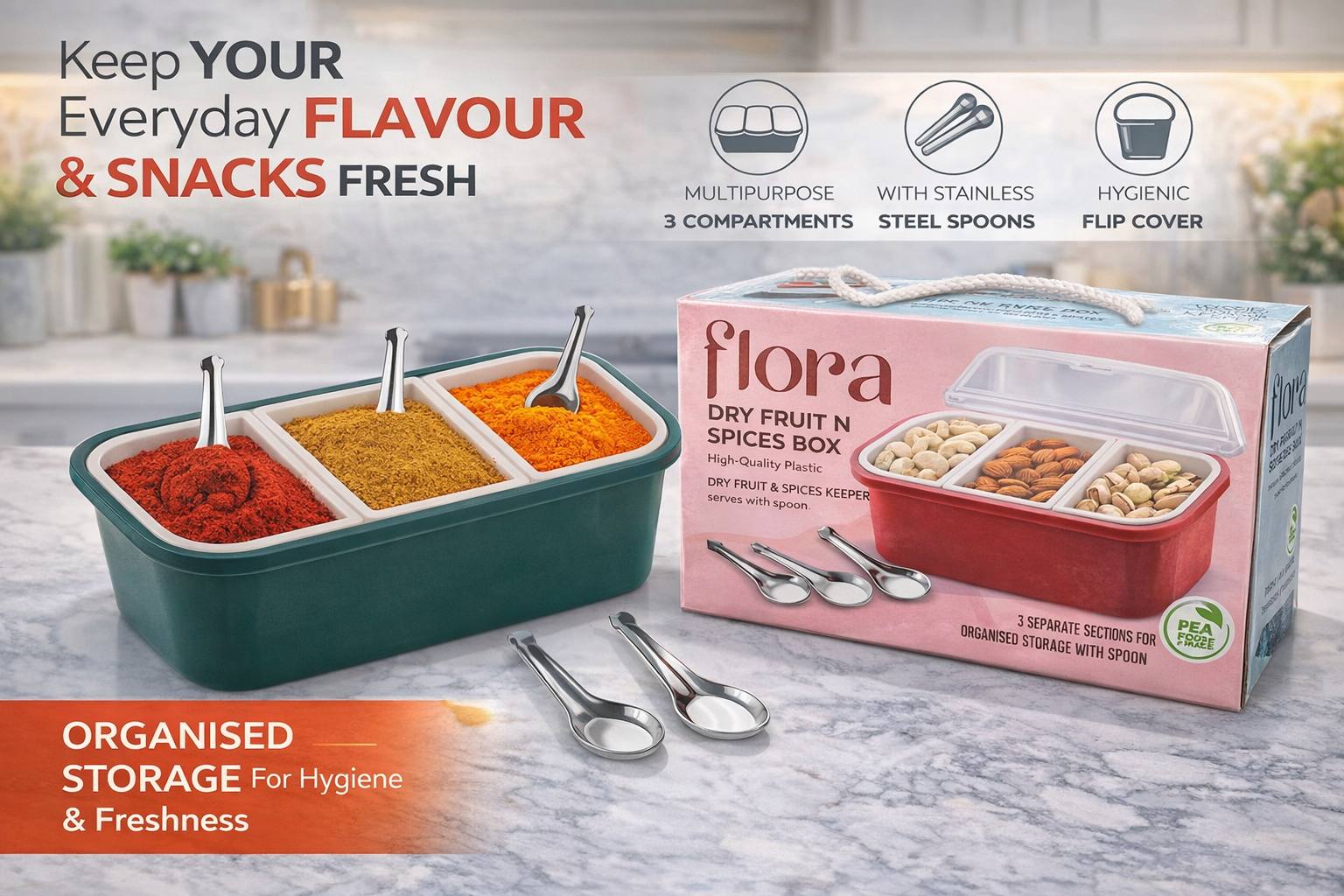 Flora Dry Fruit & Spice Box