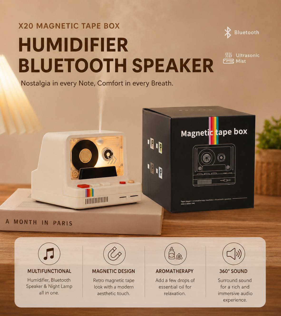 X20 Magentic Tape Bluetooth Speaker + Fragrance