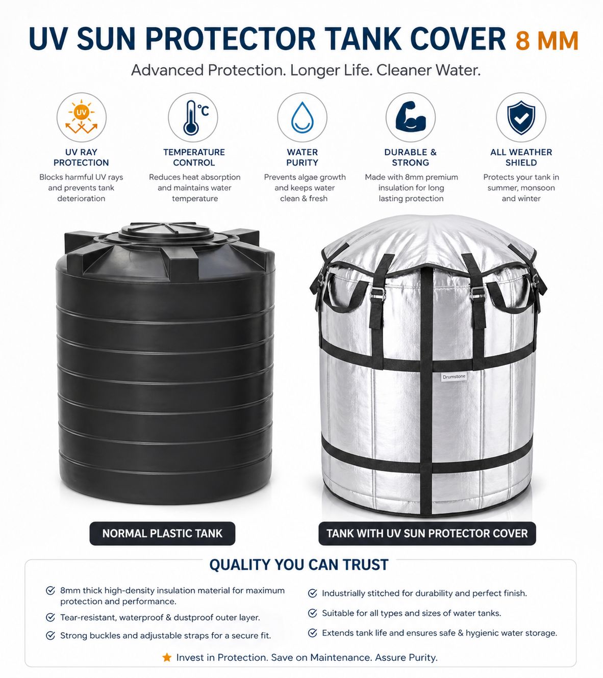 Magic Water Tank Cover (For 500Ltr Tank) 8mm