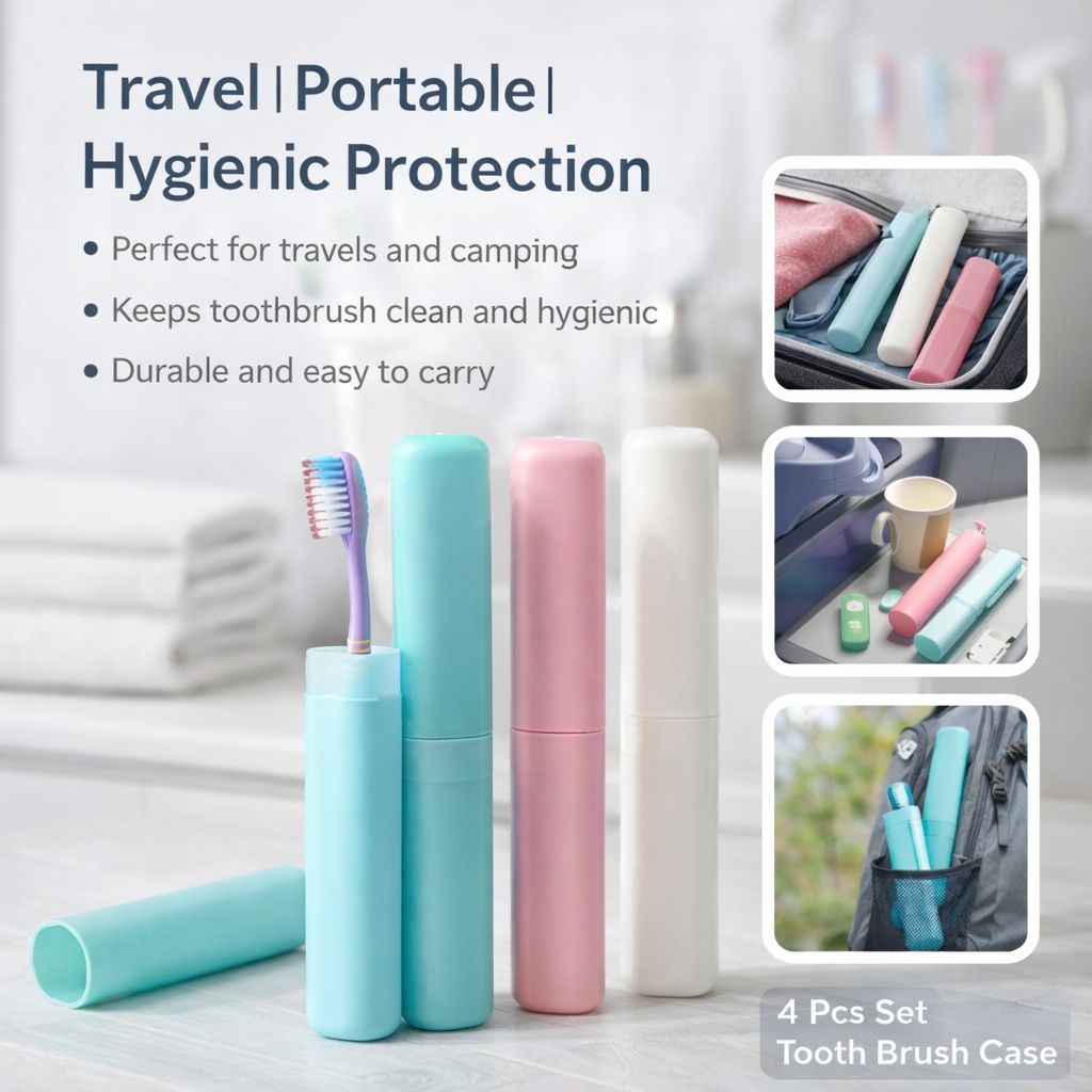 4 Pcs Travel Toothbrush Case