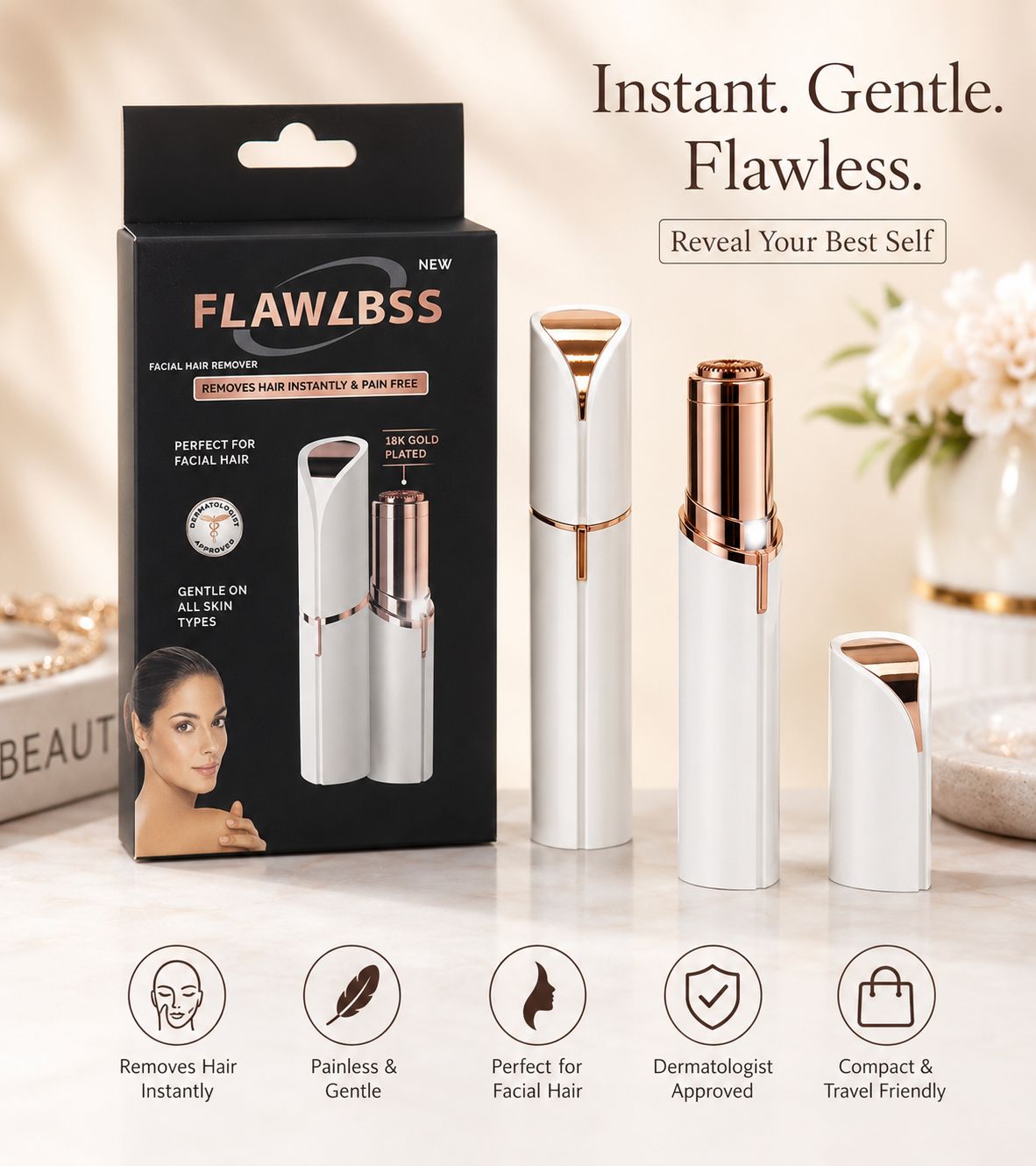 Rechargable Flawless Eyebrow Trimmer (Imported)