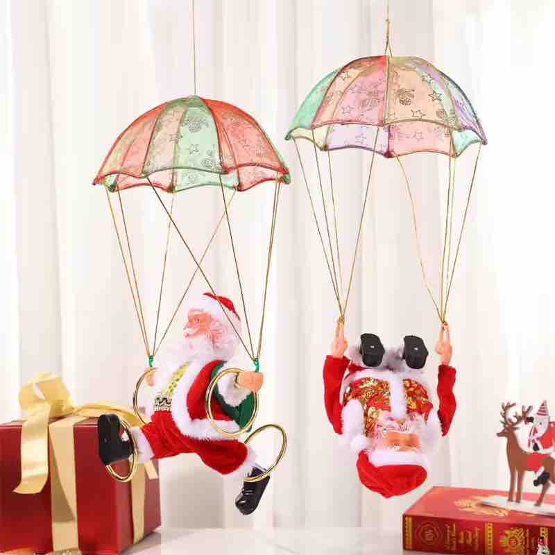 Tumbling Parachute Santa