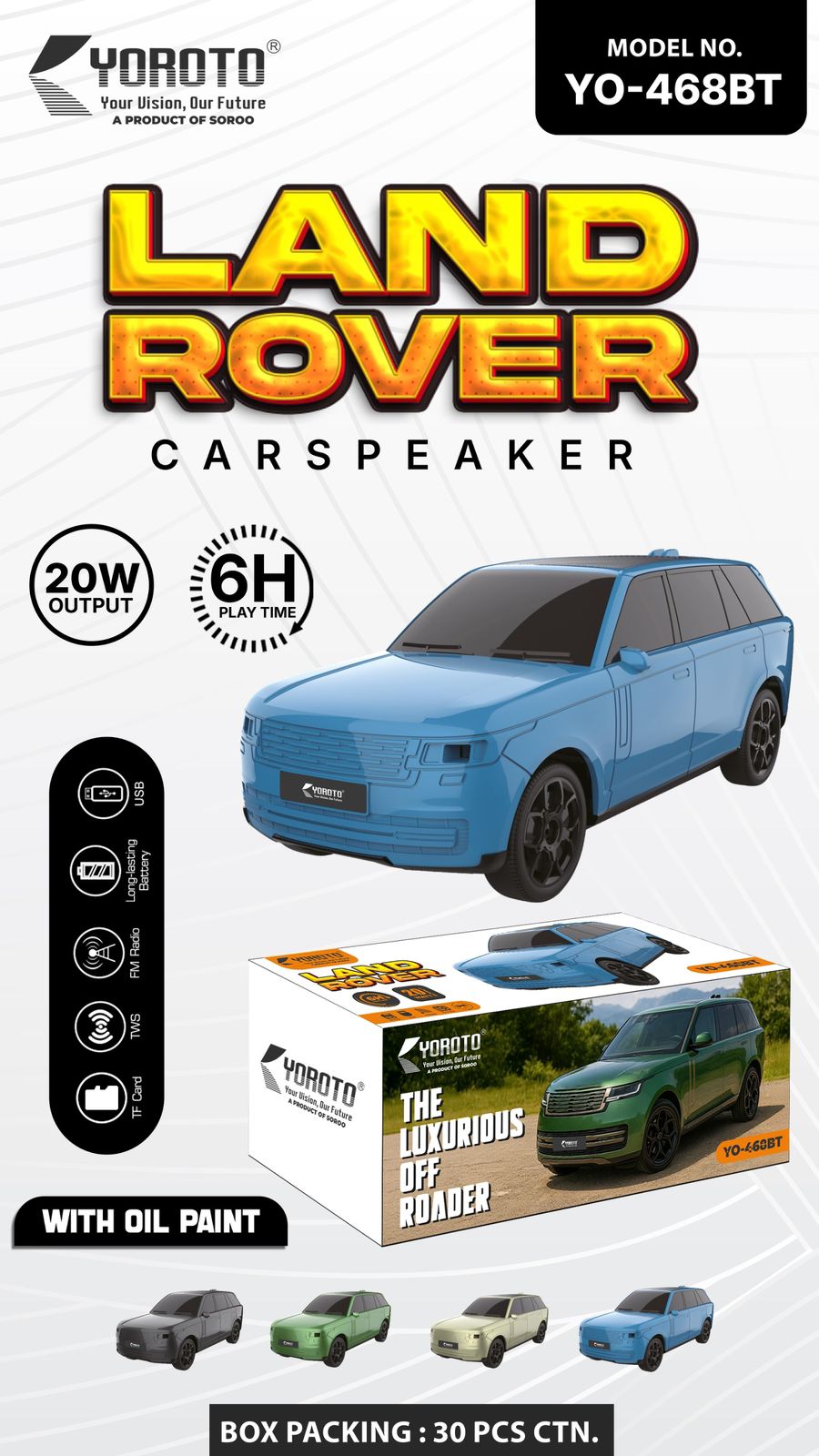 YOROTO YO-468 LAND ROVER CAR SPEAKERS