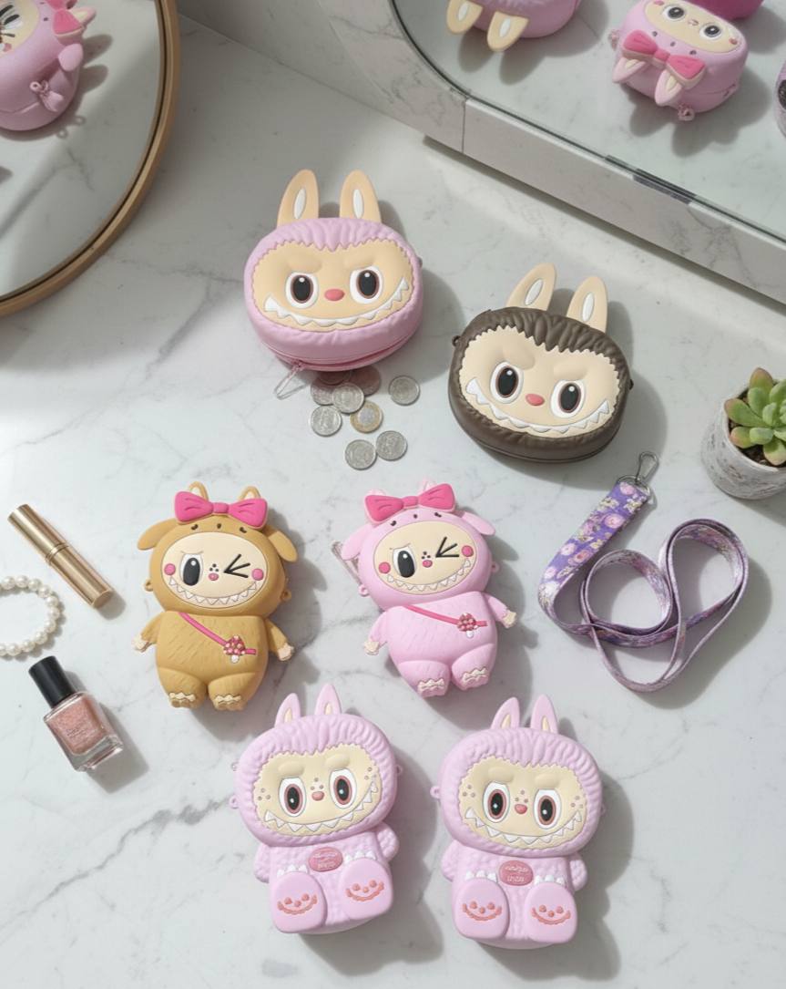 Attractive Cute Silicon Kids Side Pouch Or Purse (Mix Design)