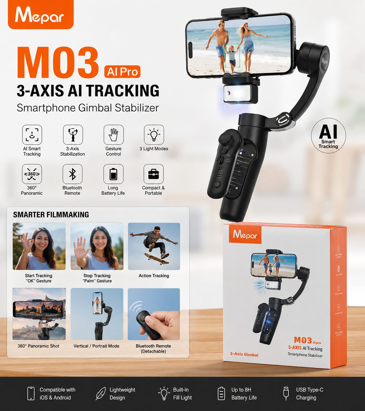 Mepar M03 Smart AI Gimbal (Imported)