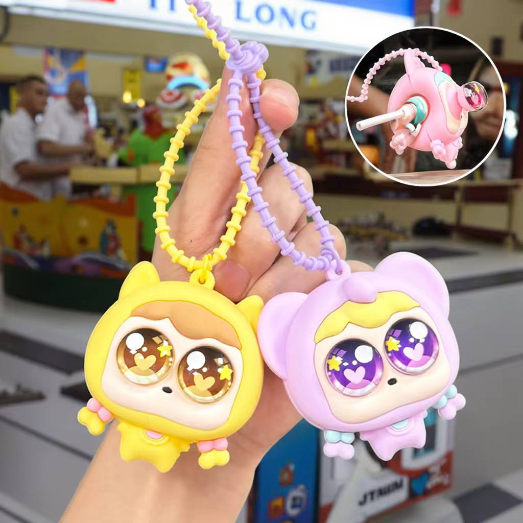 AA773 Eye Pop up Silicon Keychain Charm