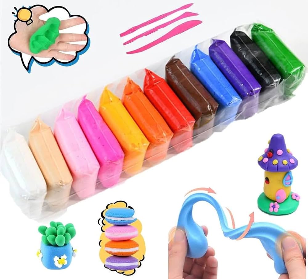 12 Pcs Kids Clay Set (Imported)