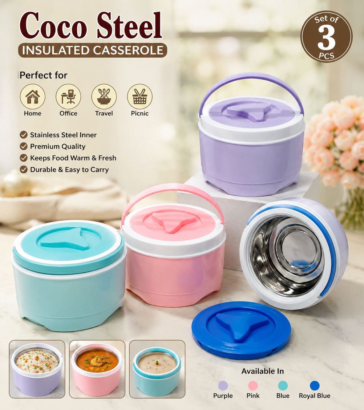 Coco Stainless Steel Casserole