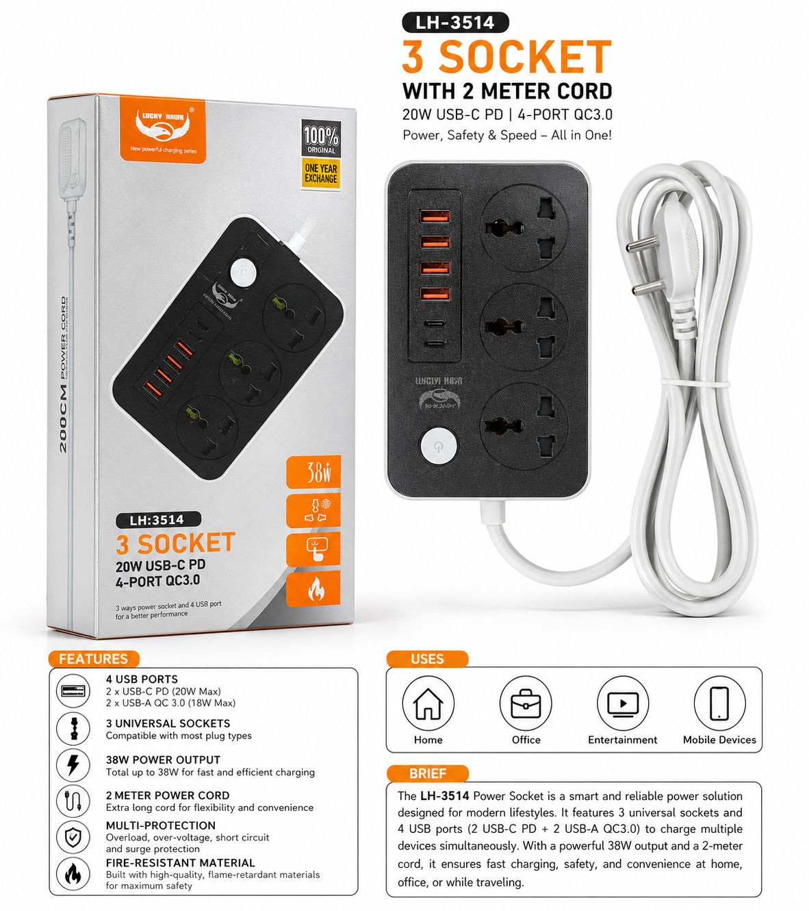 LH-3514 Power Socket (Imported)