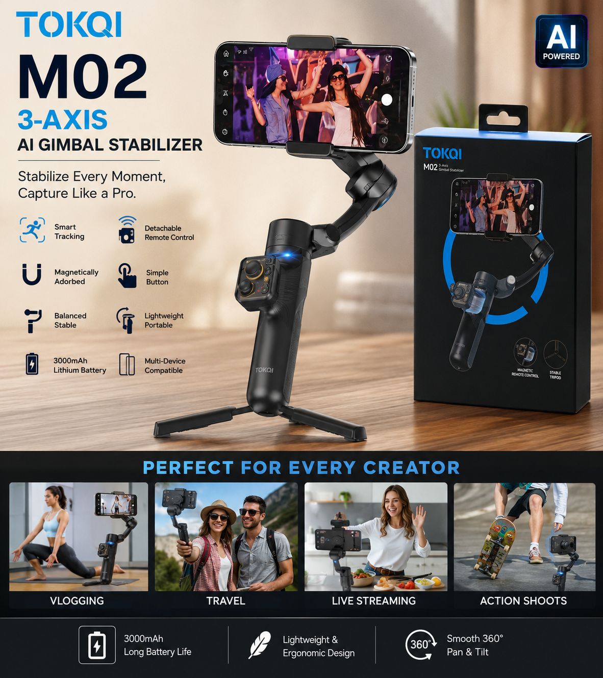 M02 Smart AI Gimbals (Imported)