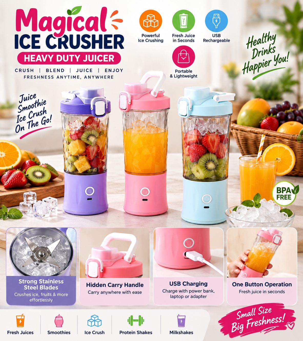 Magical Ice Crusher Heavy Juicer (Imported)