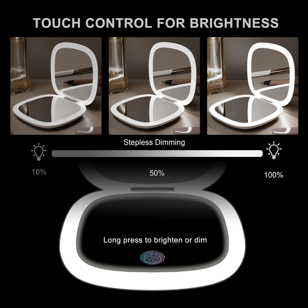 3 Mode Dual Side Makeup Mirror With LED (Imported)