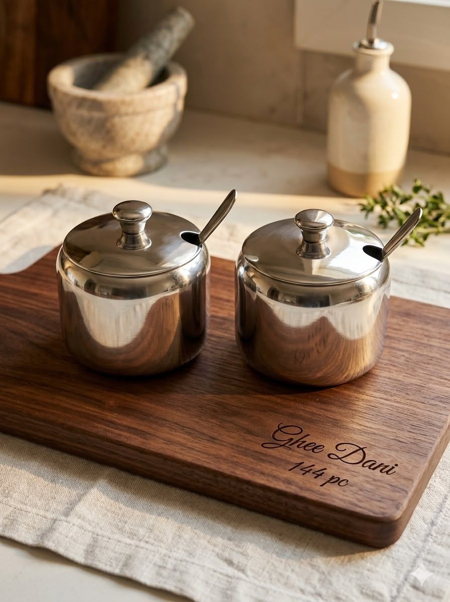 Multipurpose Stainless Steel Pot with spoon (Imported)