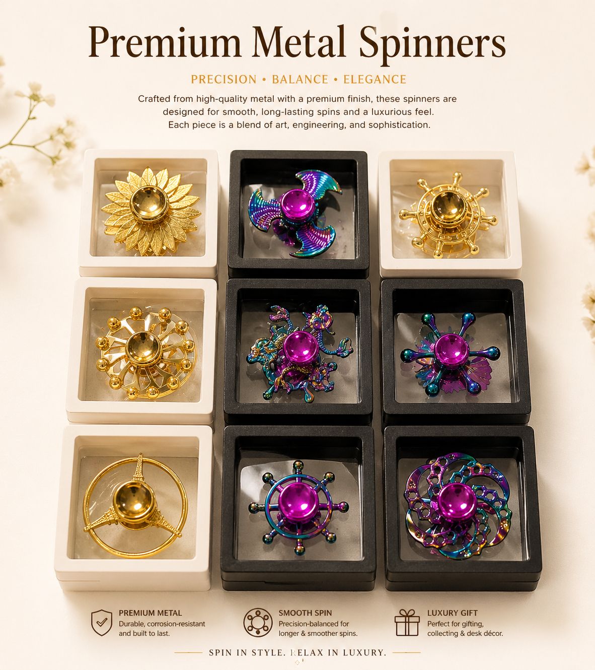 Premium Metallic Luxury Spinner (Imported)