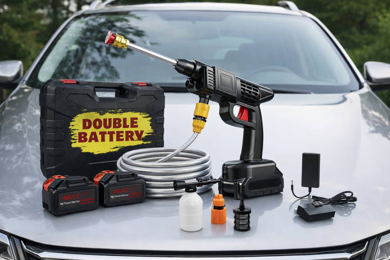 Rechargable Heavy Car Washer Gun (Dual Battery)