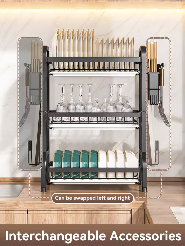 R3-42 3 Layer Multifunction Kitchen Utensils Rack (Imported)
