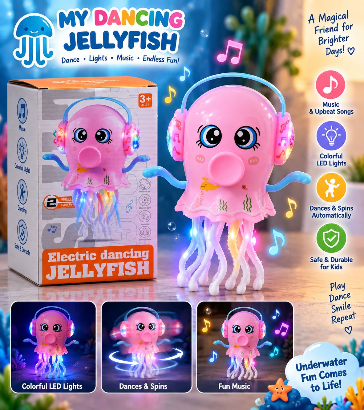 LED Kids Dancing Jellyfish Toy (Imported)