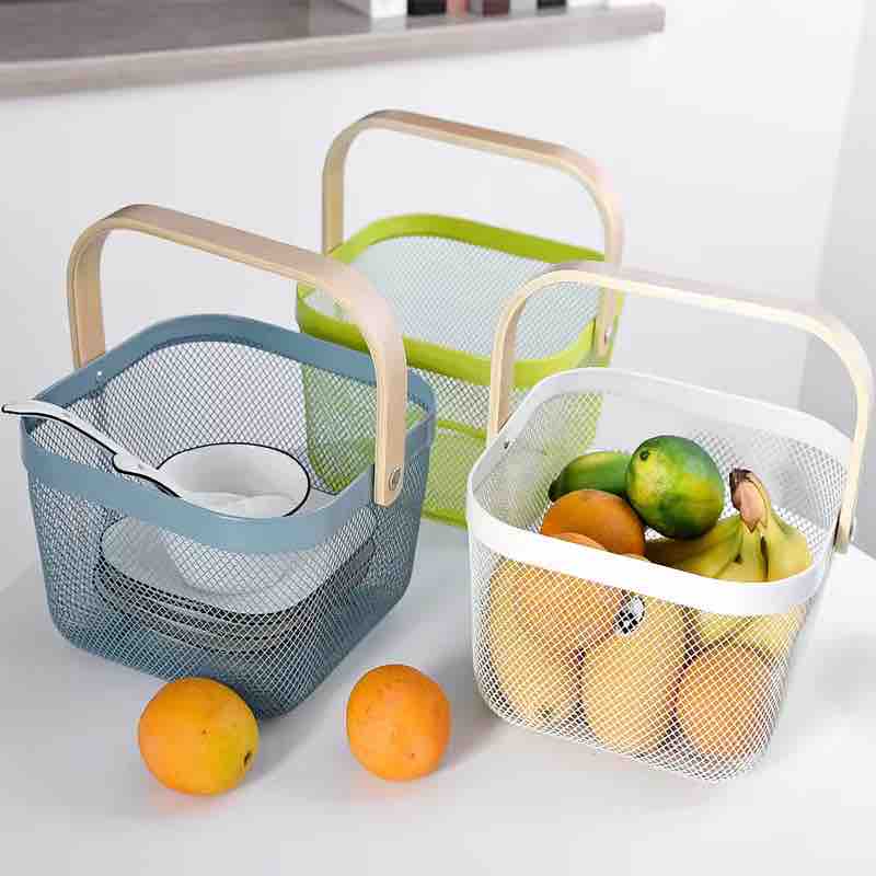 Metal Wooden Handle Basket (Imported)