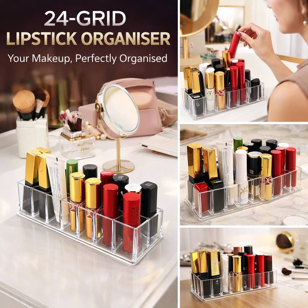 24 Grid Acrylic Lipstic Organiser (Imported)