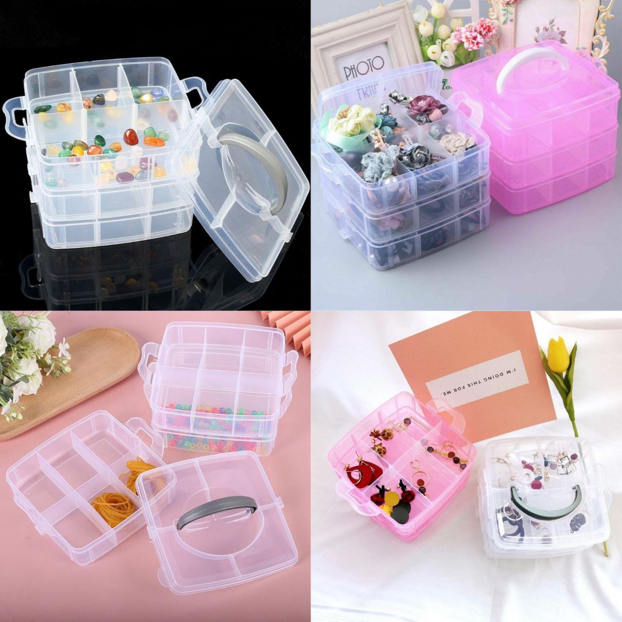 3 Layer 18 Grid Multipurpose Storage Box