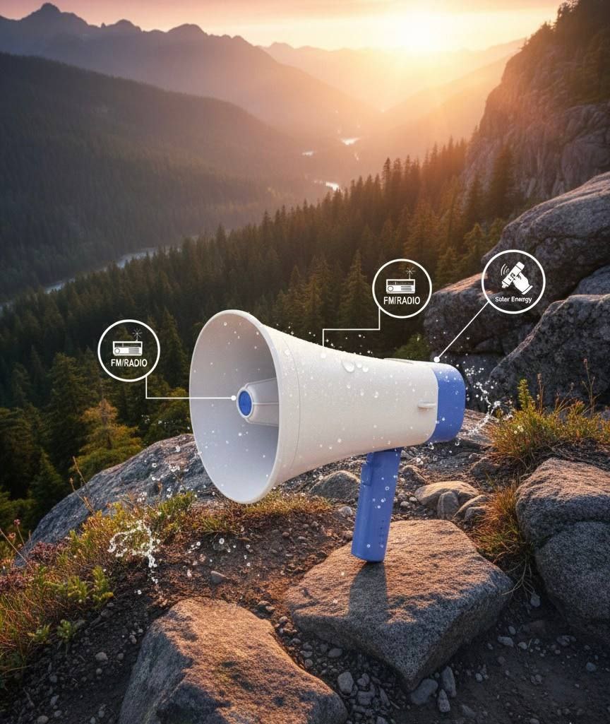 WIRELESS MEGAPHONE SH-624. WITH SOLAR CHARGING