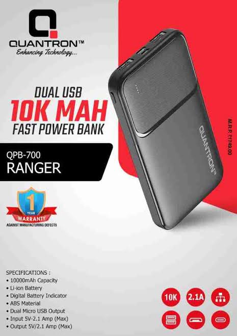 QUANTRON QPB-700 10K POWERBANK (WITH 1 YR WARRANTY)