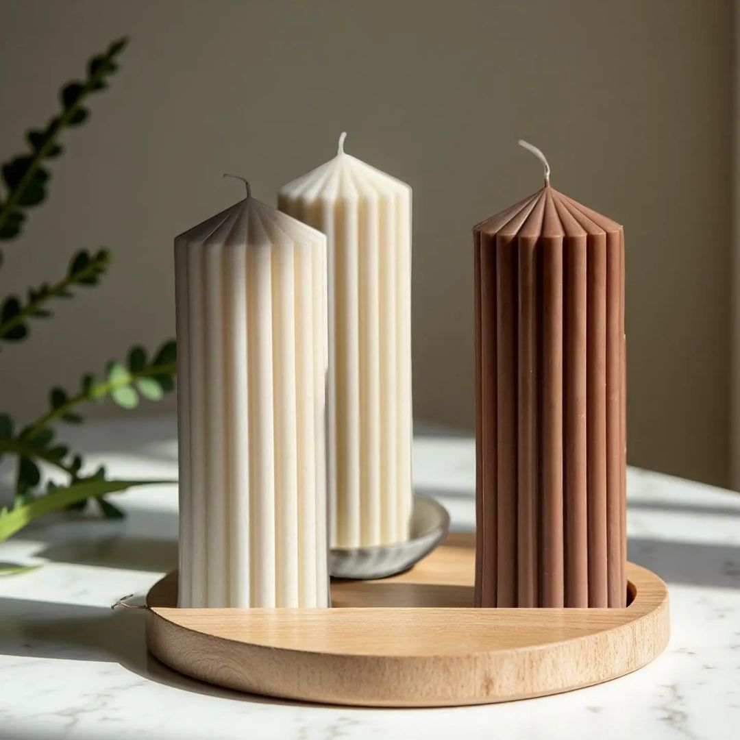 Scented Long Round Striped Candle (CC011)