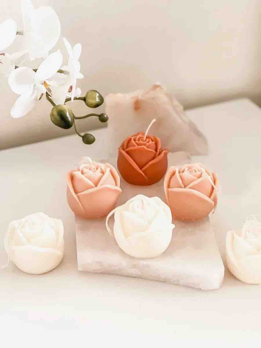 Scented Rose Bud Big Candle (CC006)