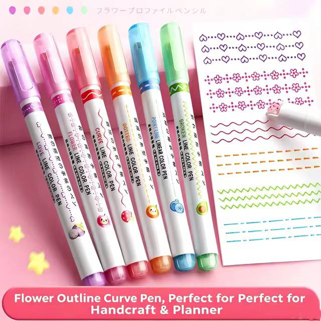 AA716 Cute Unique Highlighter 6 Pcs Set (Imported)