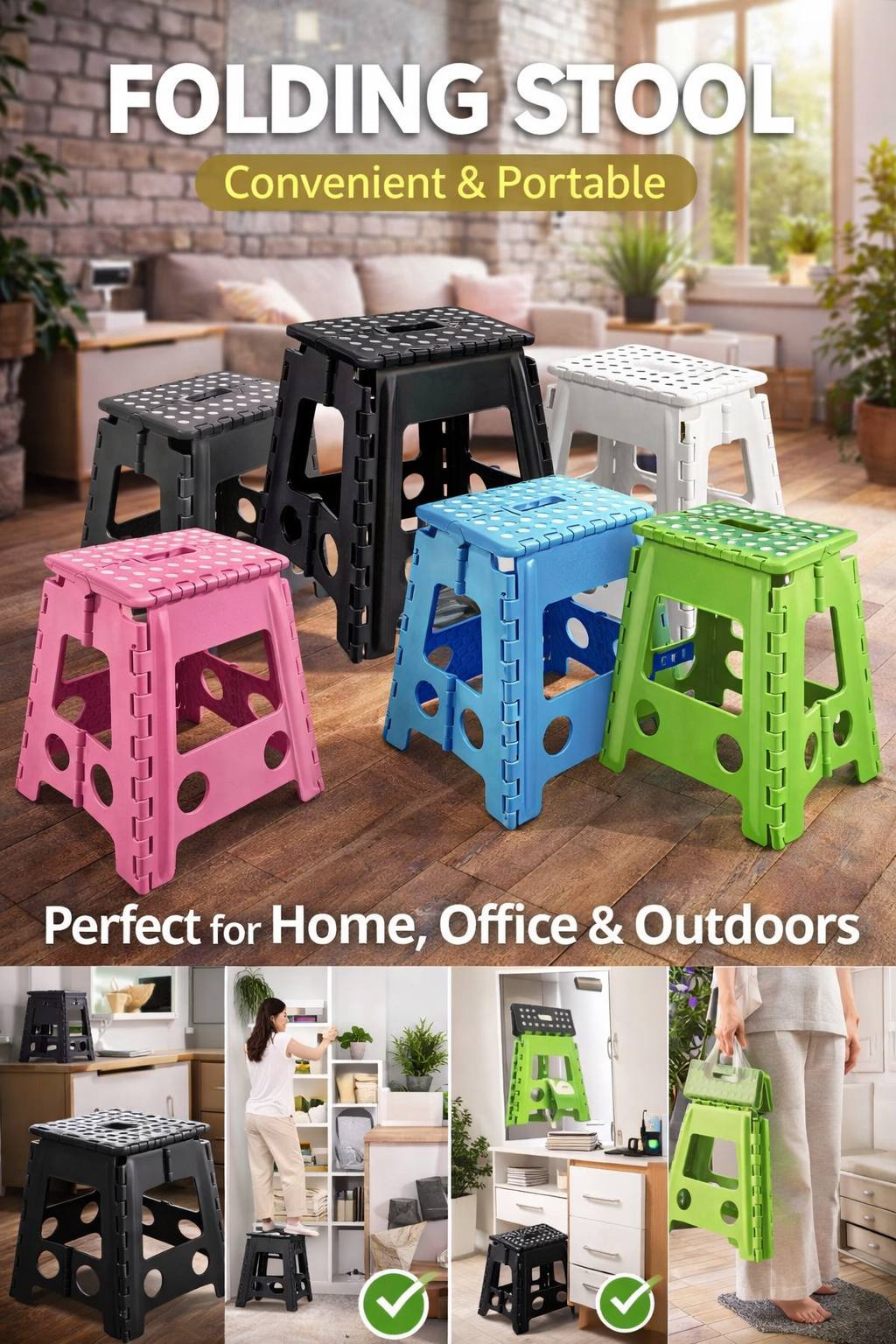12 Inch Foldable Stool (Heavy)