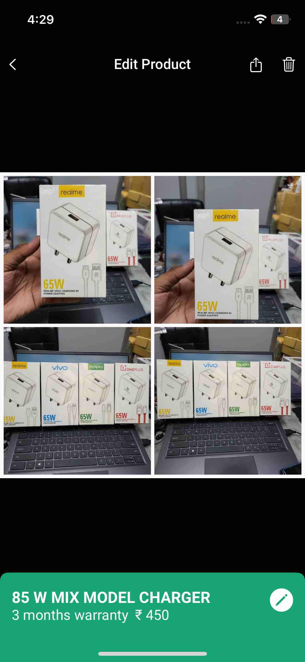 85 W MIX MODEL CHARGER