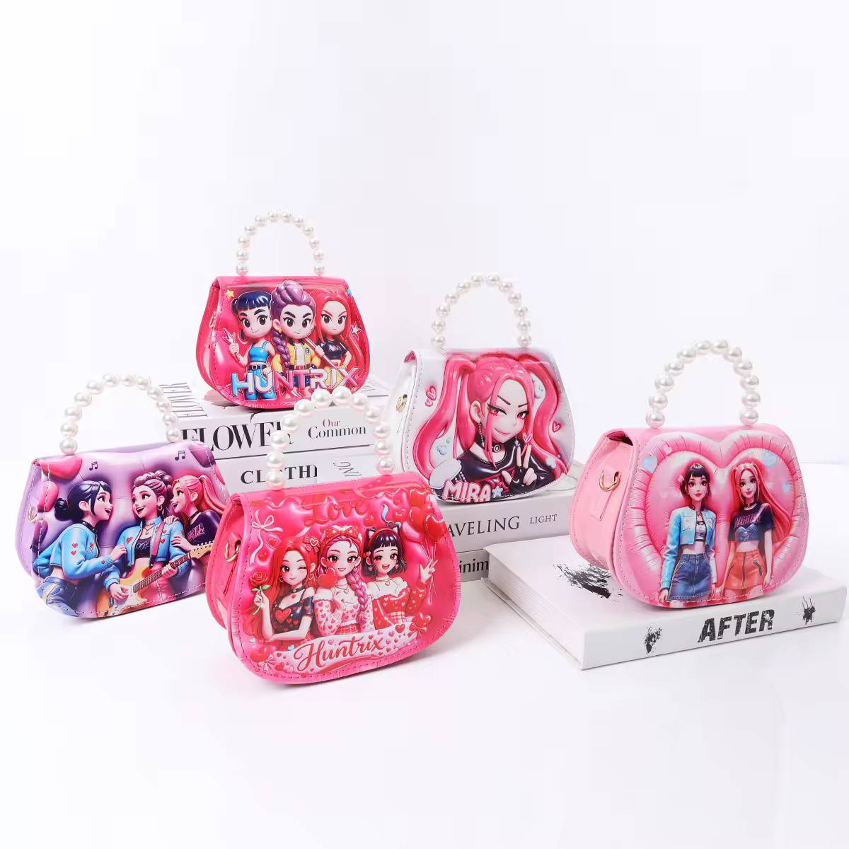 AA727 Cartoon Shinny Pearl Kids Purse